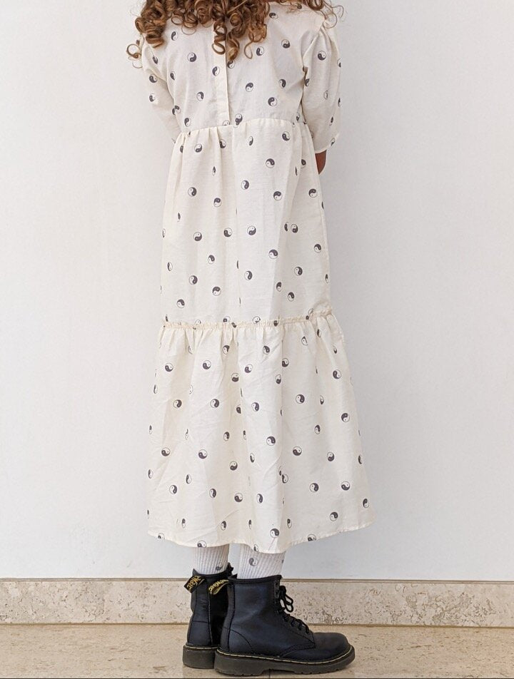 Yin-Yang Puff Sleeve Maxi