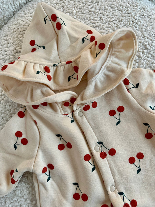 Cherry Hooded Romper