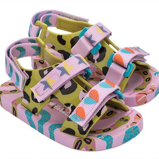 Mixed Print Sandals